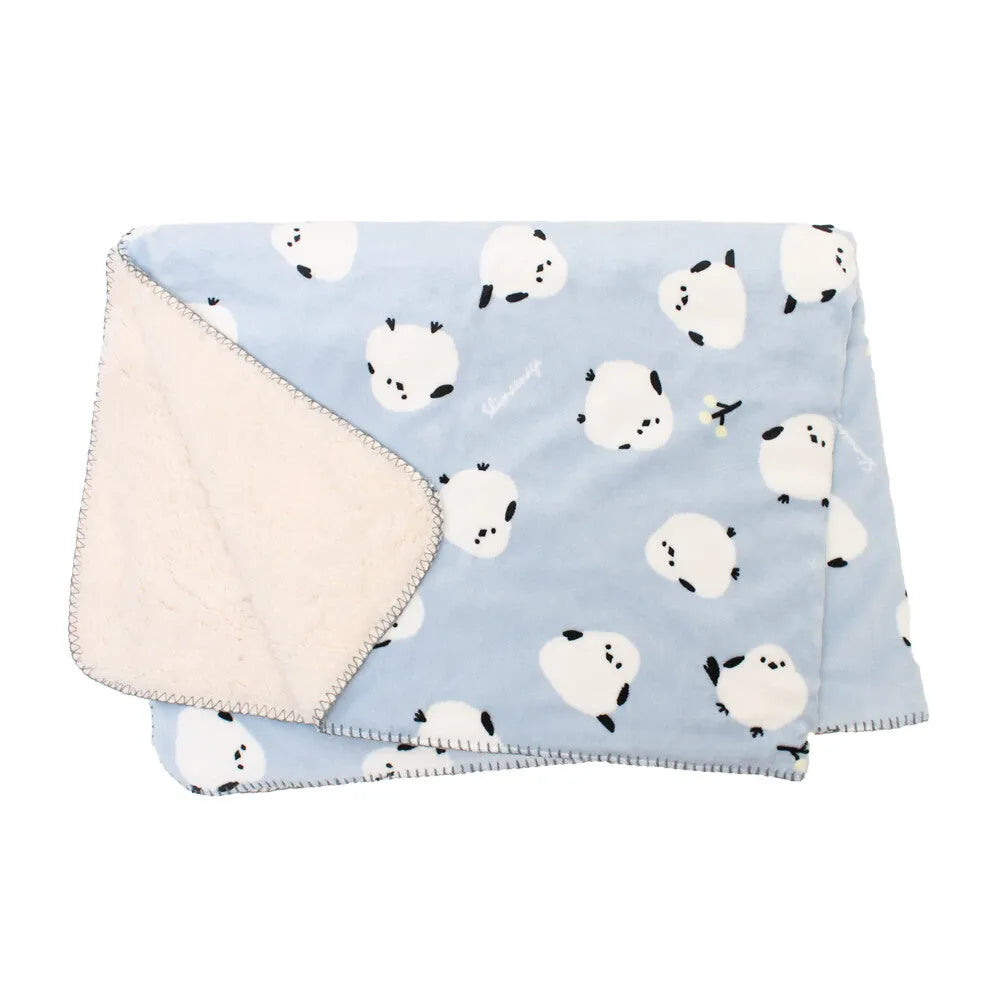 Shimaenaga Long-tailed Tit Large Velvet Blanket - Baby Blue