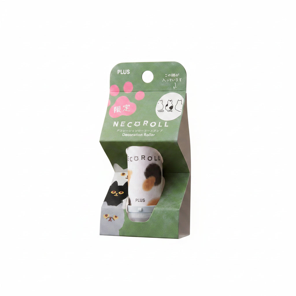 PLUS NECO ROLL Rolling Stamp Limited Cat Series - Back View (Black)