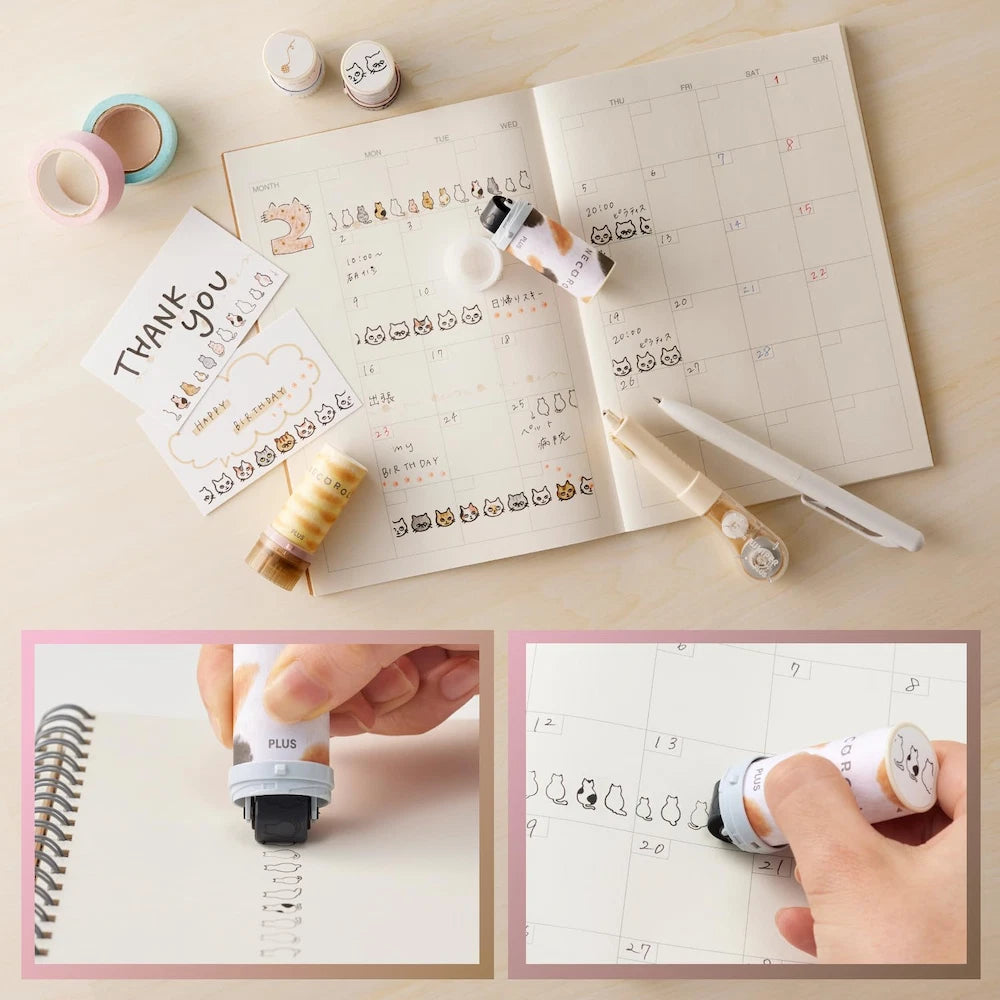 PLUS NECO ROLL Rolling Stamp Limited Cat Series - Yarn (Beige)
