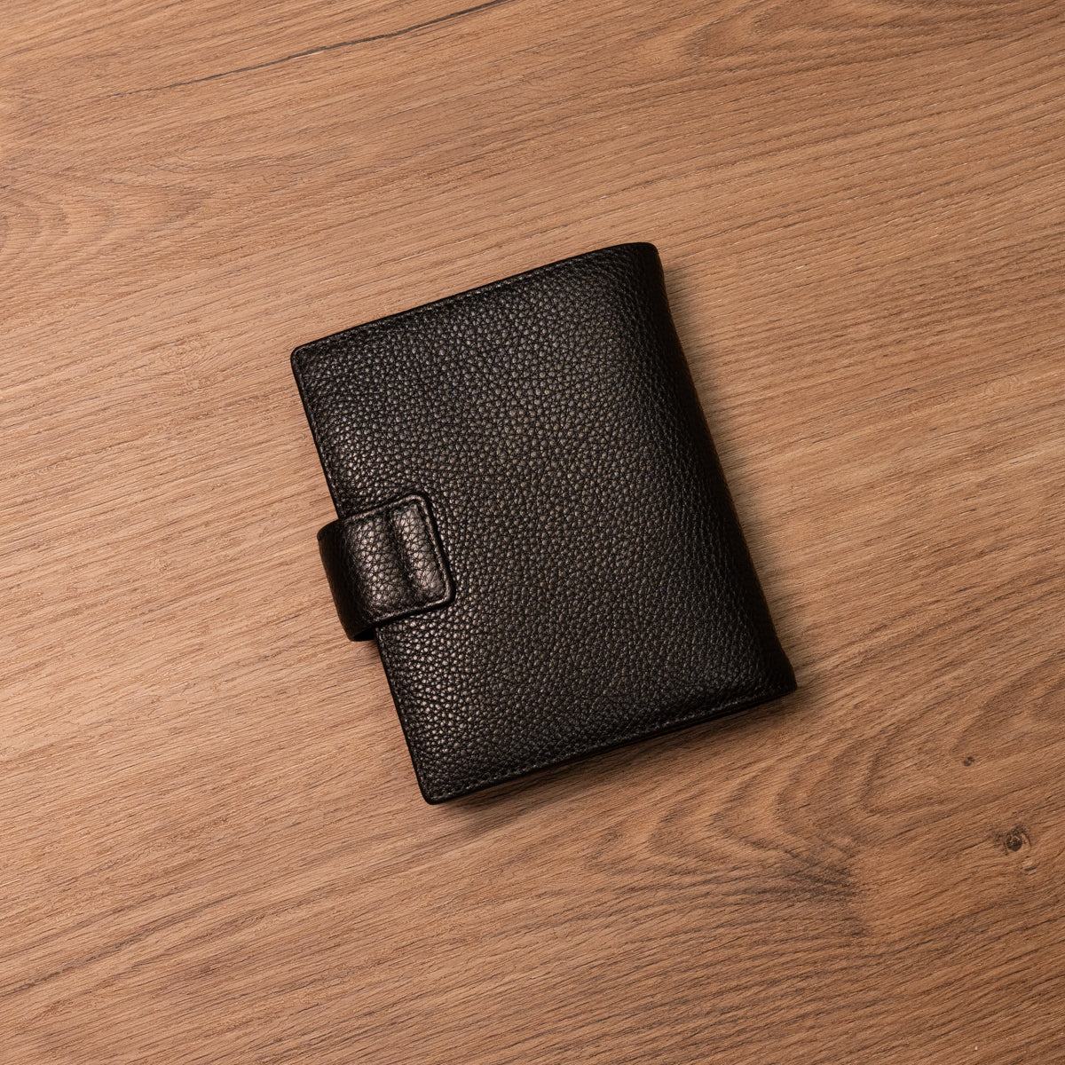 A7 Lychee Grain Leather Planner - Black x Mint Green - Techo Treats