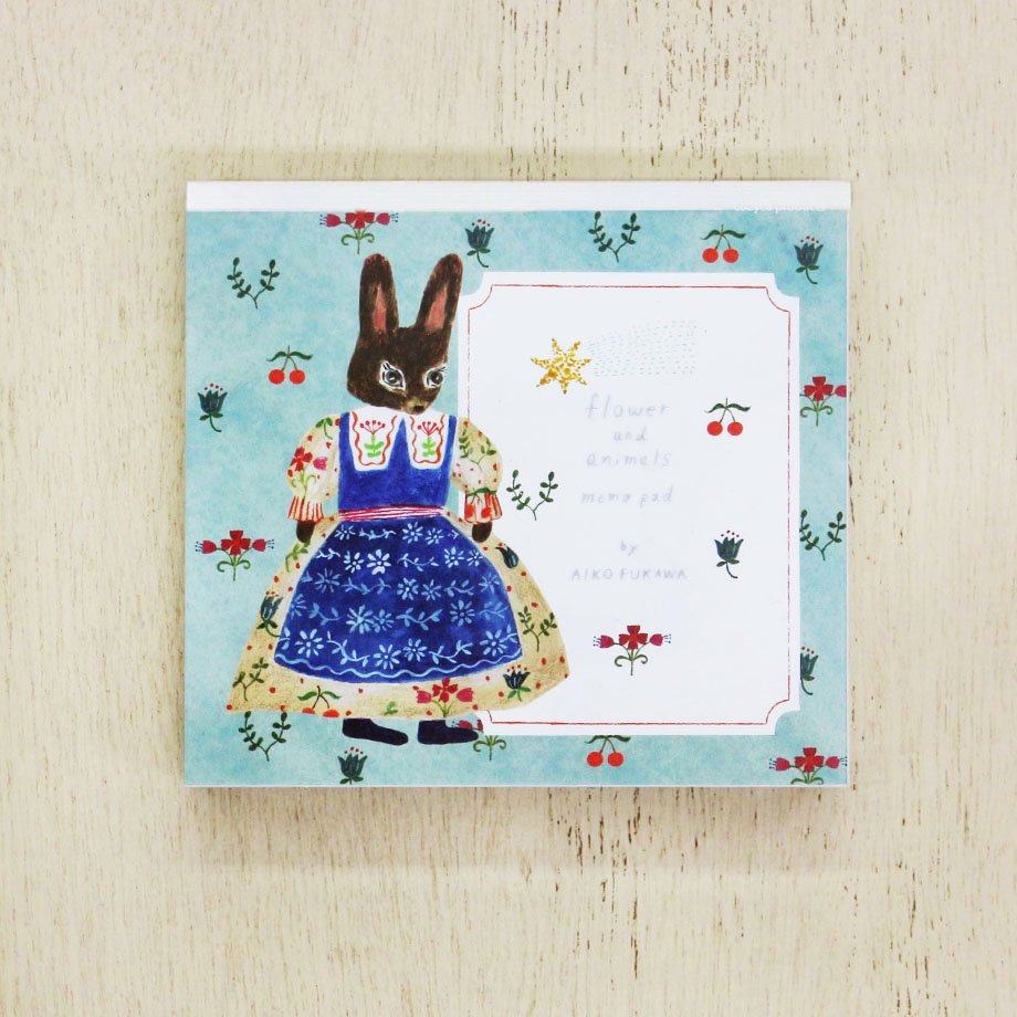 Aiko Fukawa Block Memo - flower and animals - Techo Treats