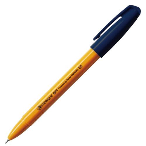 Anterique GP1 Cap Knock Gel Pen 0.5mm - Black (Pentel Energel) - Classic Blue Black by Techo Treats Stationery