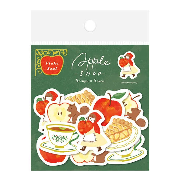 Autumn Limited Washi Flake Seal - Apple Shop - Techo Treats
