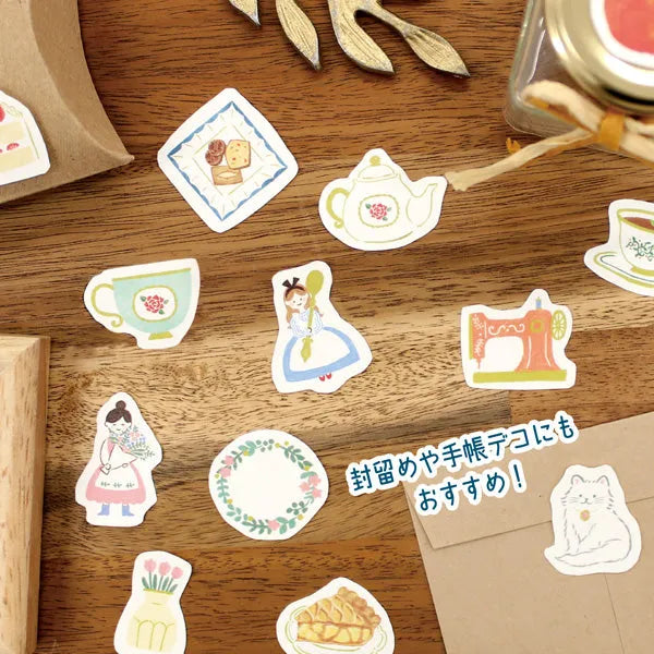Autumn Limited Washi Flake Seal - Apple Shop - Techo Treats