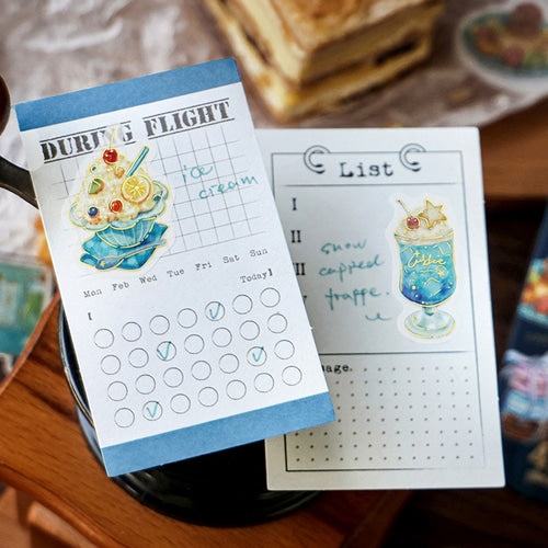 BGM Cafe A la Mode Foil-stamped Flake Seal - Blue - Default Title by Techo Treats Stationery