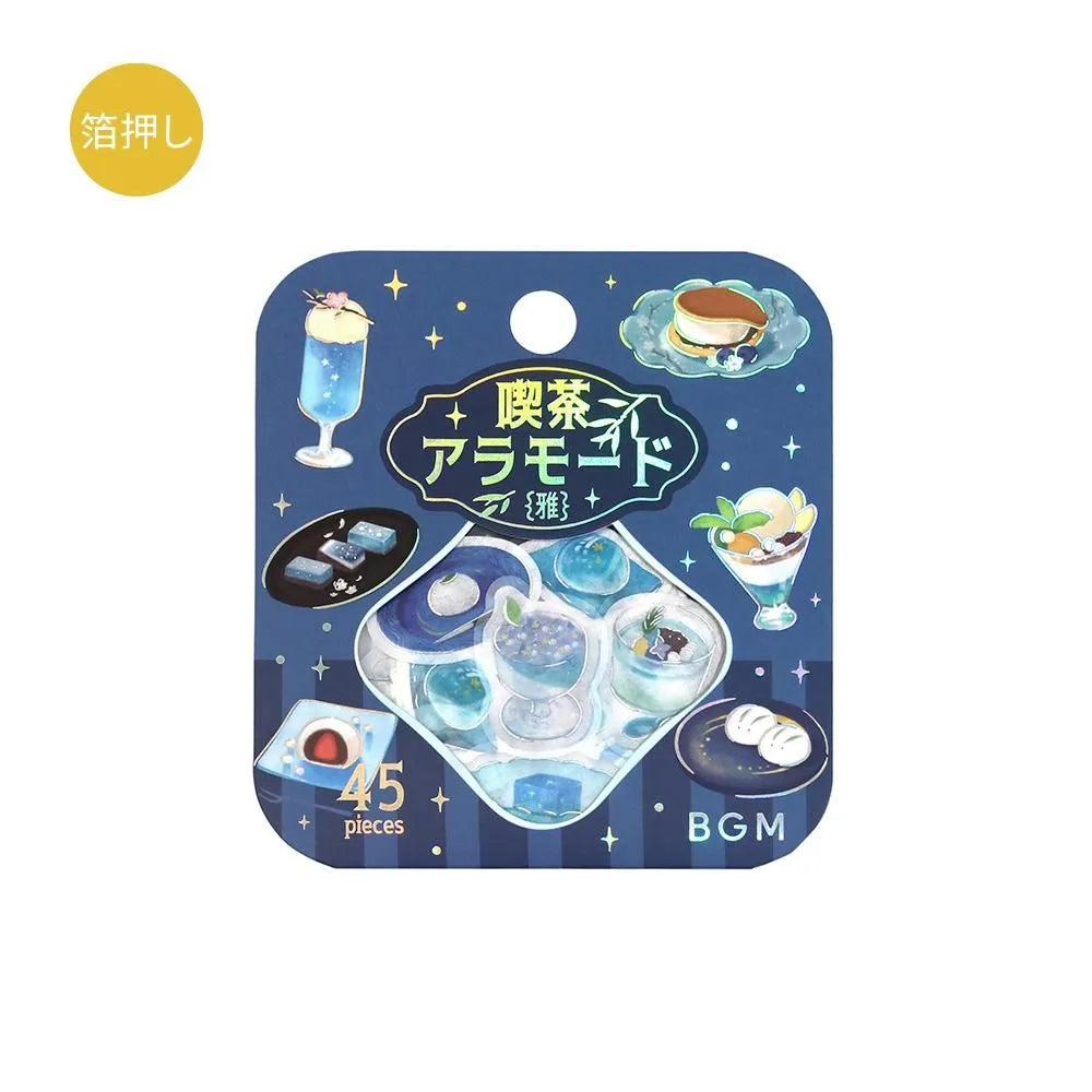BGM Cafe A La Mode Miyabi Foil-stamped Flake Seal - Ruri Blue - Default Title by Techo Treats Stationery