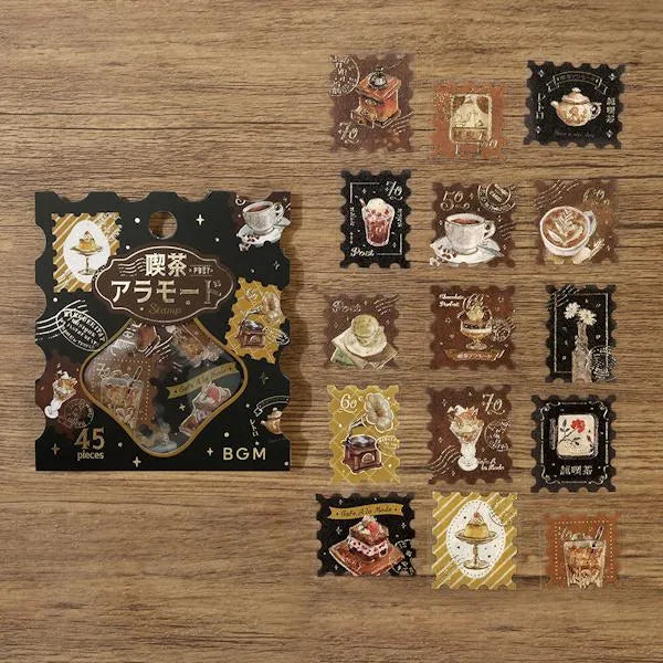 BGM Cafe A La Mode Post Office Foil-stamped Flake Seal - Brown - Default Title by Techo Treats Stationery