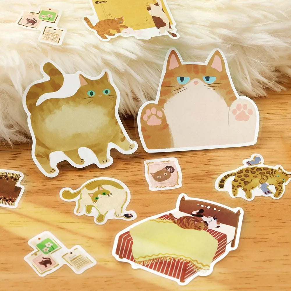 BGM Cat Diary Writable Memo Stickers - Yellow