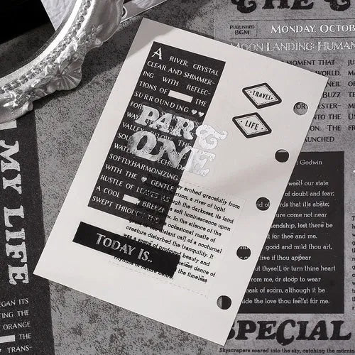 BGM Collage Seal Foil-stamped Planner Sticker - Newspaper - Default Title by Techo Treats Stationery