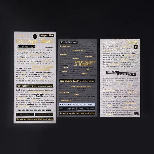 BGM Collage Seal Foil-stamped Planner Sticker - Typewriter - Default Title by Techo Treats Stationery
