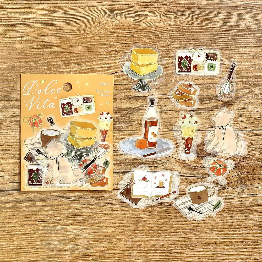 BGM Dolce Vita Foil-stamped Clear Sticker - Sweet Recipes