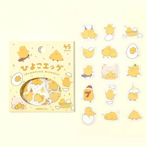 BGM Fluffy Animals Foil-stamped Flake Seal - Chicks and Eggs - Default Title by Techo Treats Stationery