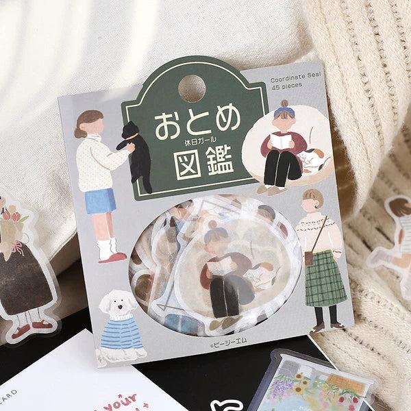 BGM Girl Picture Book Coordinate Seal - Holiday Girl - Default Title by Techo Treats Stationery