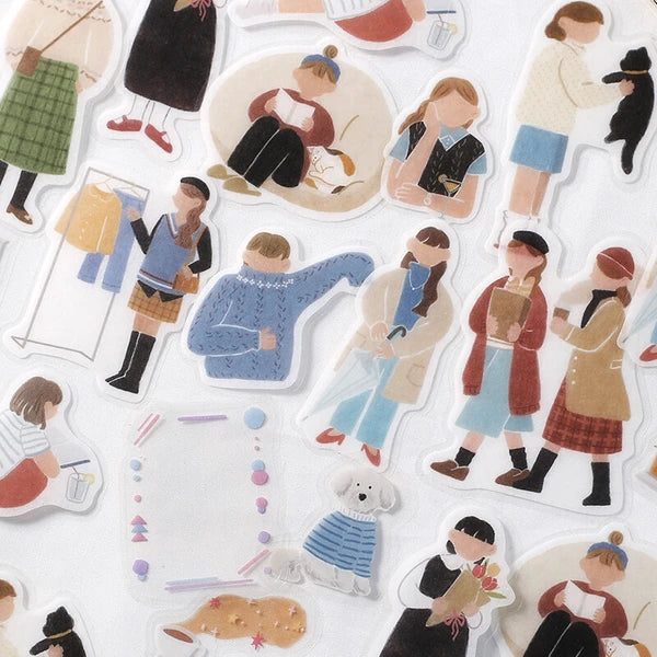BGM Girl Picture Book Coordinate Seal - Holiday Girl - Default Title by Techo Treats Stationery
