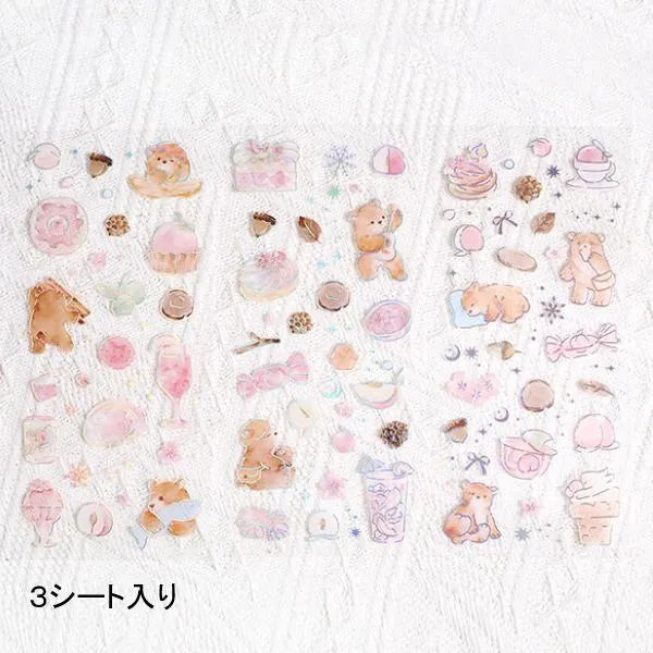 BGM IRIDE Aurora Foil Clear Sticker Vol.1 - Bear - Default Title by Techo Treats Stationery