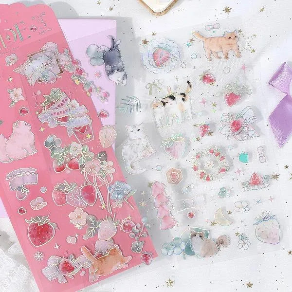 BGM IRIDE Aurora Foil Clear Sticker Vol.1 - Cat - Default Title by Techo Treats Stationery