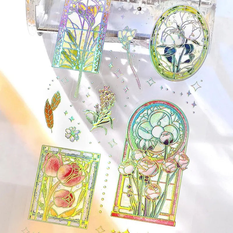 BGM IRIDE Aurora Foil Clear Sticker Vol.3 - Stained Glass - Default Title by Techo Treats Stationery
