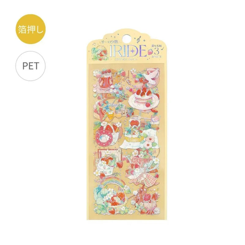 BGM IRIDE Aurora Foil Clear Sticker Vol.3 - Strawberry - Default Title by Techo Treats Stationery