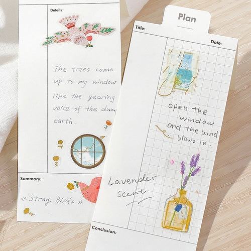 BGM LIFE Series Foil-stamped Clear Tape 20mm - Bird Embroidery - Default Title by Techo Treats Stationery