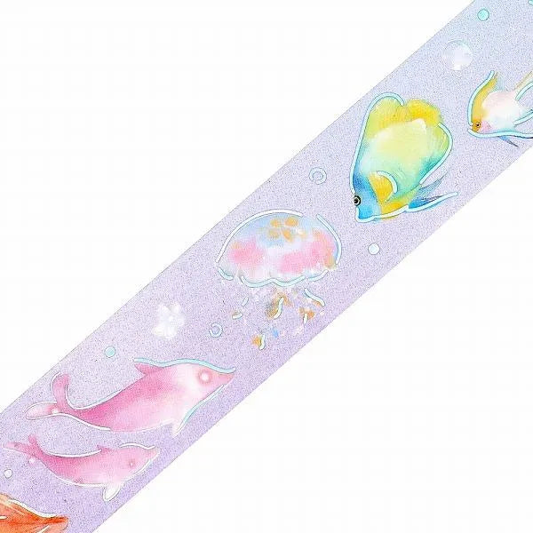 BGM LIFE Series Foil-stamped Clear Tape 20mm - Ocean - Default Title by Techo Treats Stationery