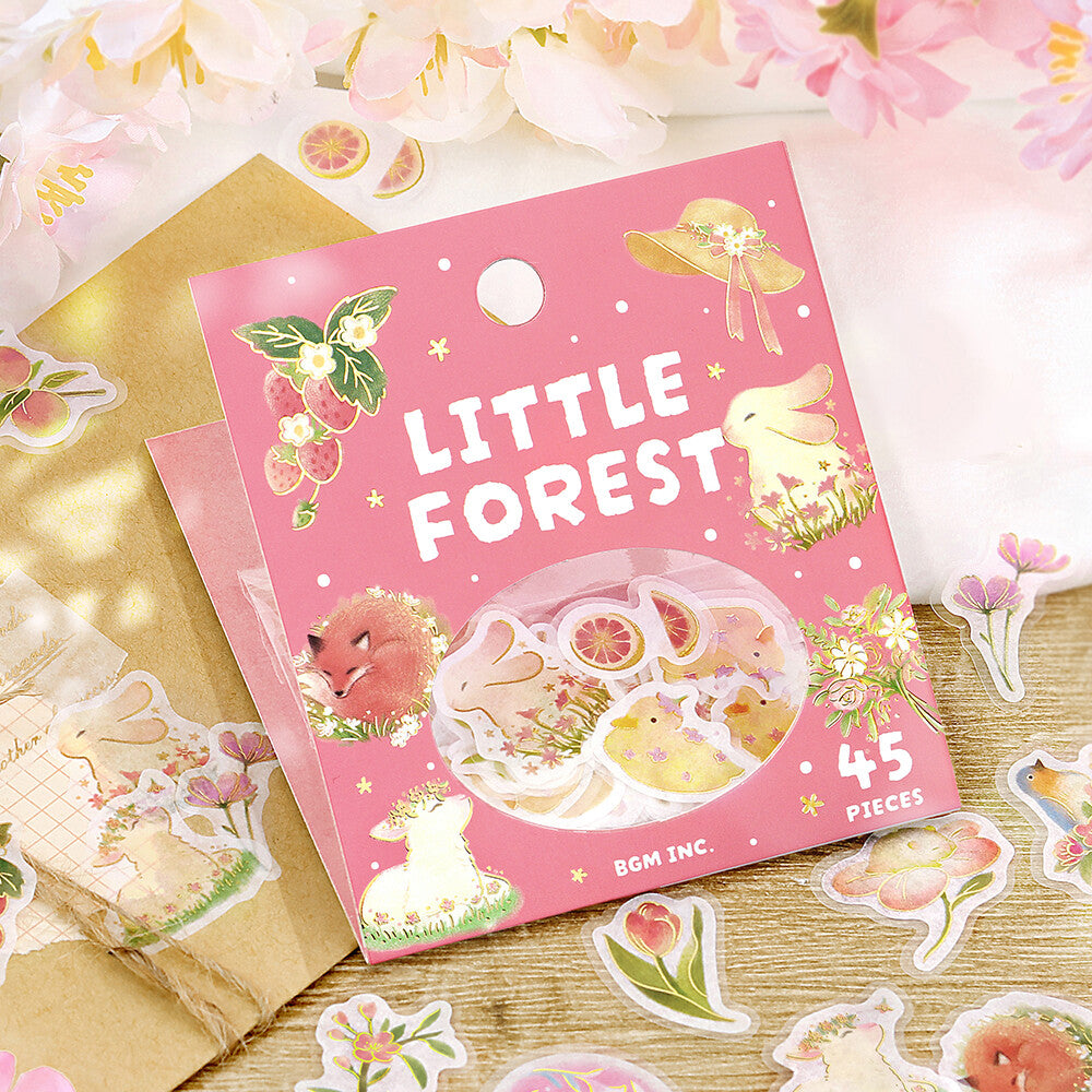 BGM Little Forest Foil-stamped Flake Seal - Pink - Default Title by Techo Treats Stationery