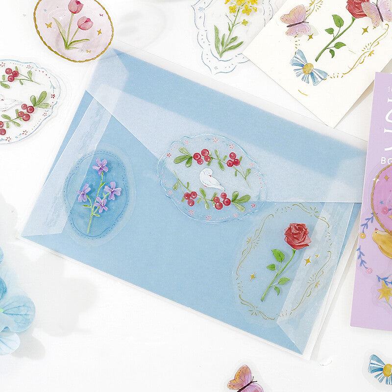 BGM Maiden Brooch Clear Seal - Flower - Default Title by Techo Treats Stationery
