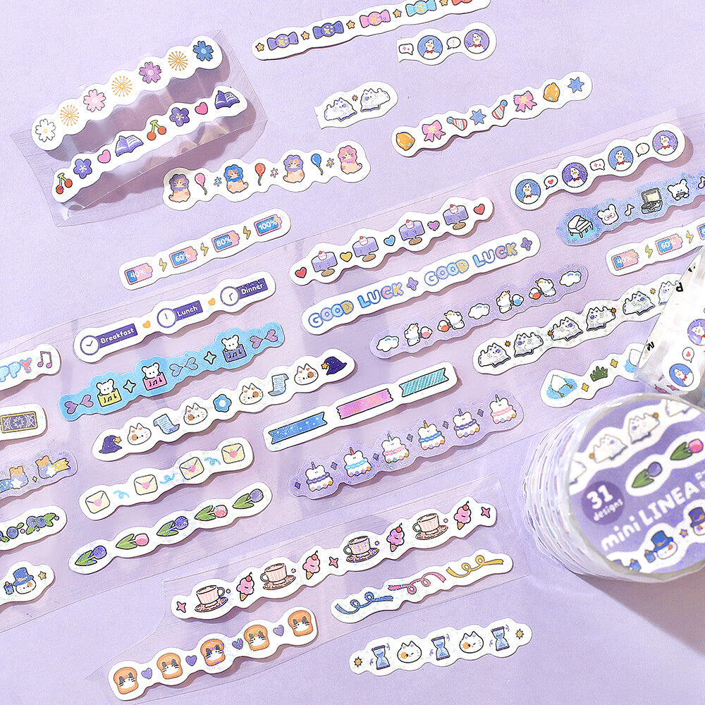BGM mini LINEA Roll Sticker - Purple - Default Title by Techo Treats Stationery