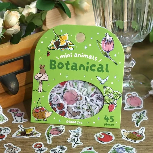 BGM Mini Mini Animals Foil-stamped Flake Seal - Botanical - Default Title by Techo Treats Stationery