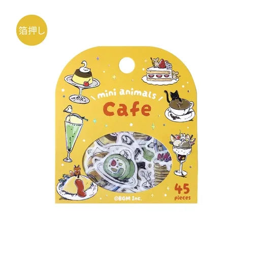 BGM Mini Mini Animals Foil-stamped Flake Seal - Cafe - Default Title by Techo Treats Stationery