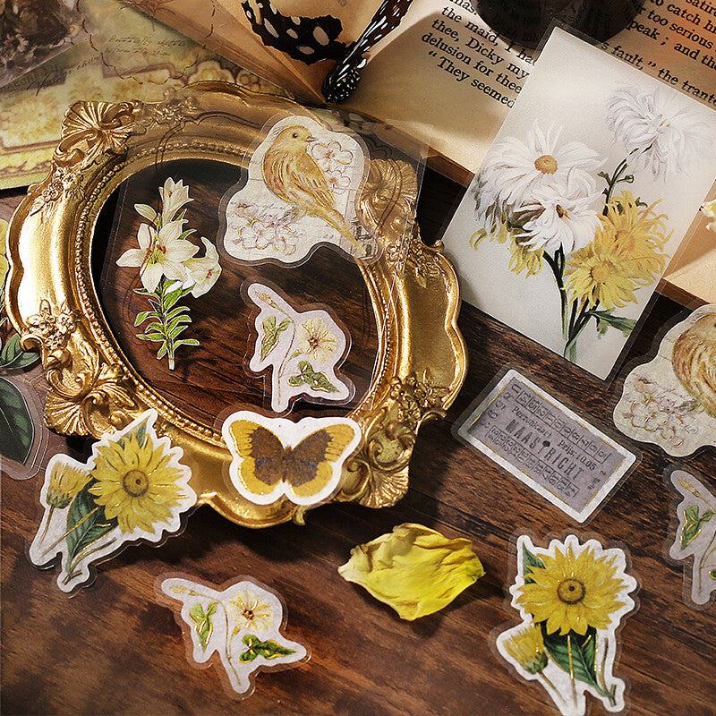BGM Mix Seal Vintage Flake Stickers - Flower Dream - Default Title by Techo Treats Stationery