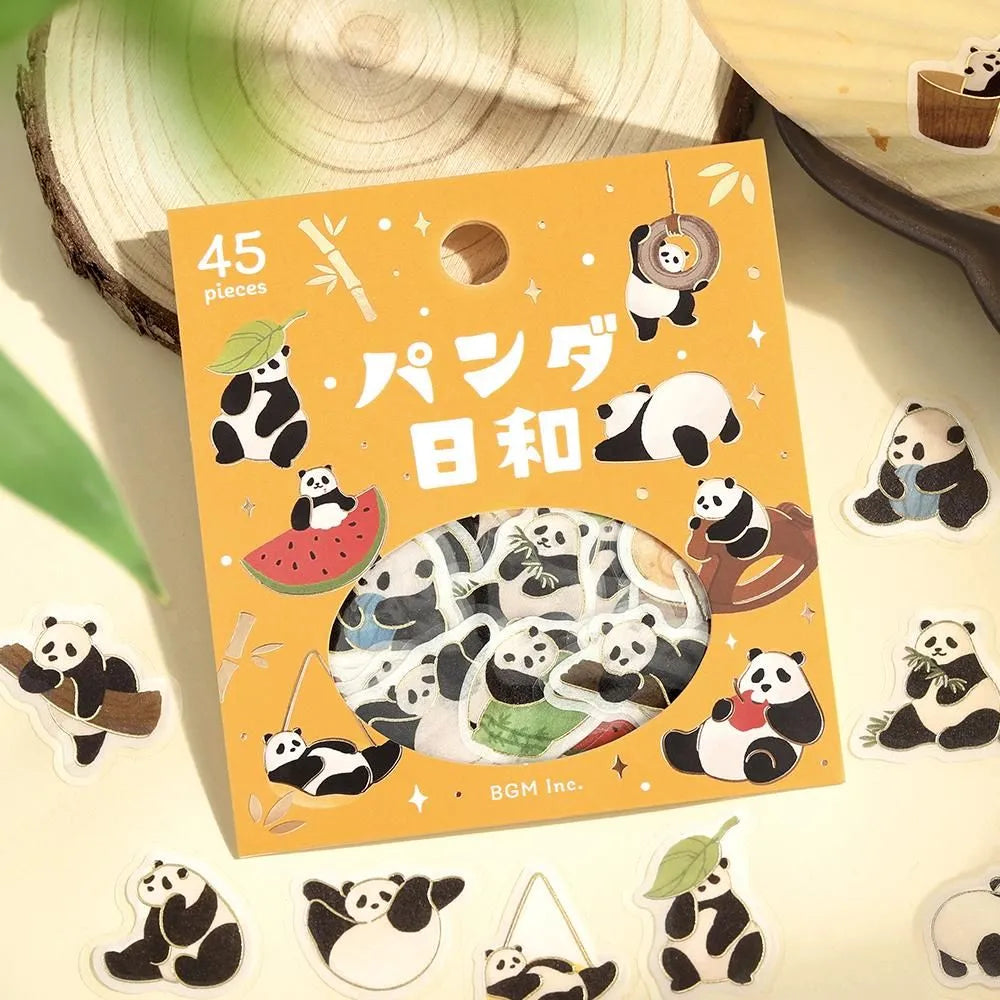 BGM Panda Days Foil-stamped Flake Seal - Everyday Life - Default Title by Techo Treats Stationery