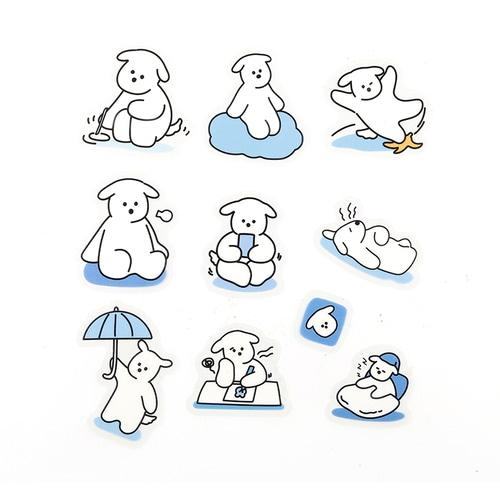 BGM Petit Puppy Clear Sticker - Blue - Default Title by Techo Treats Stationery