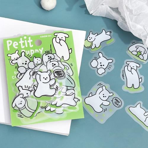 BGM Petit Puppy Clear Sticker - Green - Default Title by Techo Treats Stationery