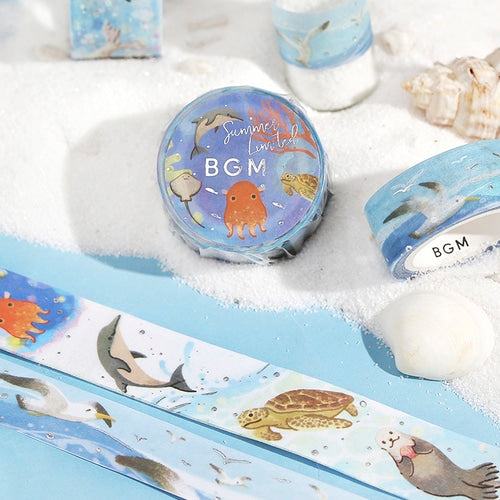 BGM Summer Limited Masking Tape 20mm - Sea Encyclopaedia - Default Title by Techo Treats Stationery