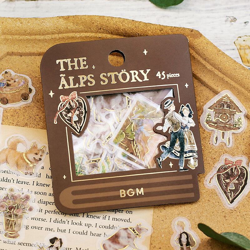BGM The Alps Story Foil-stamped Flake Seal - Brown - Default Title by Techo Treats Stationery
