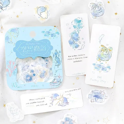BGM The Fantasy Story Foil-stamped Flake Seal - Sea - Default Title by Techo Treats Stationery