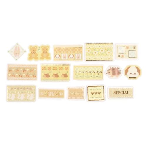BGM Tracing Paper Flake Stickers - Scandinavian Knitting (Yellow) - Default Title by Techo Treats Stationery
