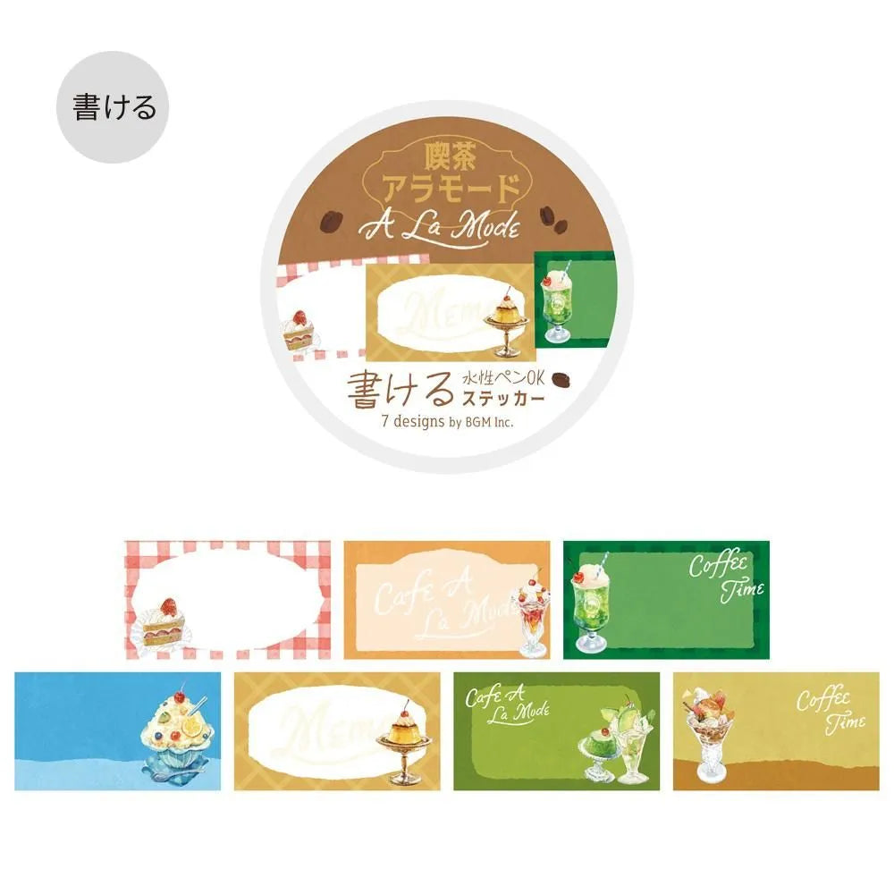 BGM Writable Roll Sticker - Cafe A La Mode - Default Title by Techo Treats Stationery