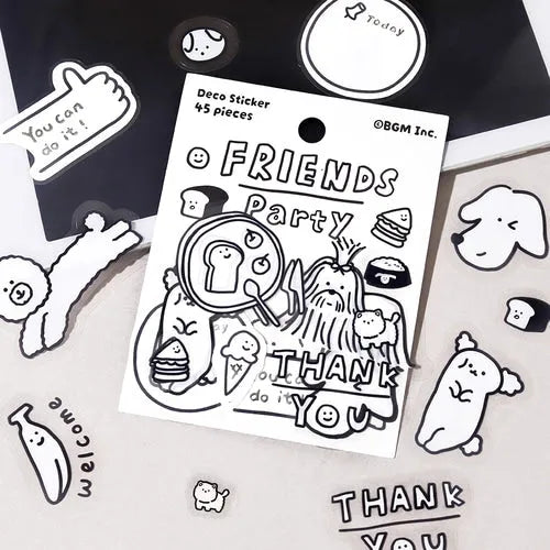 BGM YURUKU IKO-YO Mixed Flake Seal - Friends Party - Default Title by Techo Treats Stationery
