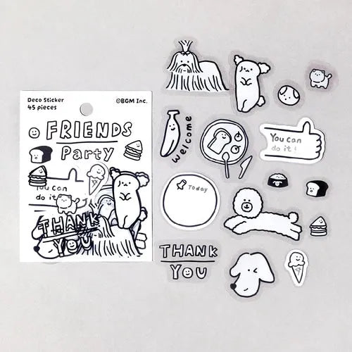 BGM YURUKU IKO-YO Mixed Flake Seal - Friends Party - Default Title by Techo Treats Stationery