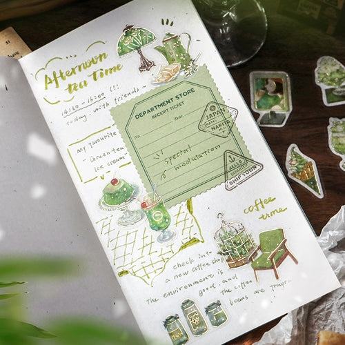 Cafe A la Mode Foil-stamped Flake Seal - Green - Techo Treats