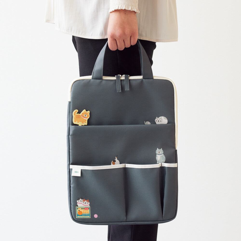 Cat Scene 13" Laptop Carrying Sleeve - Biscuit Beige - Techo Treats