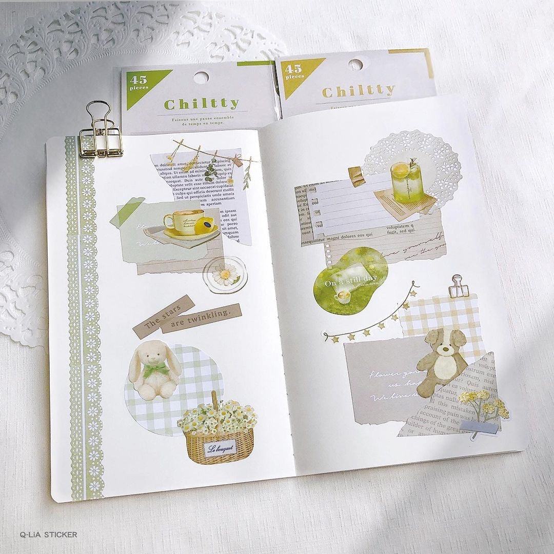 Chiltty Flake Stickers - Green - Techo Treats