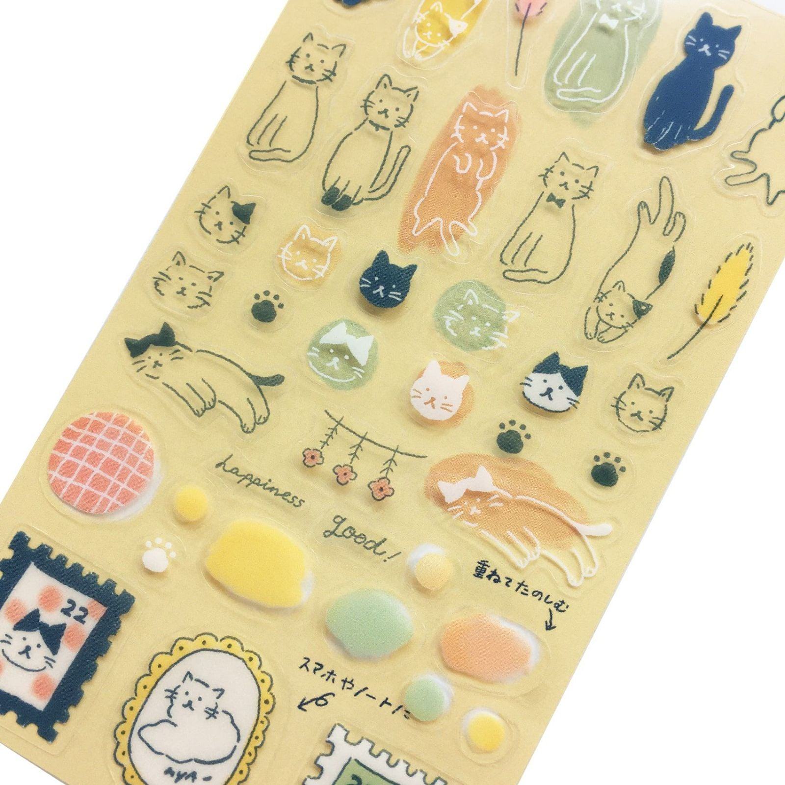 Collage Seal Clear Sticker - Cat - Furukawa Shiko - Default Title by Techo Treats Stationery