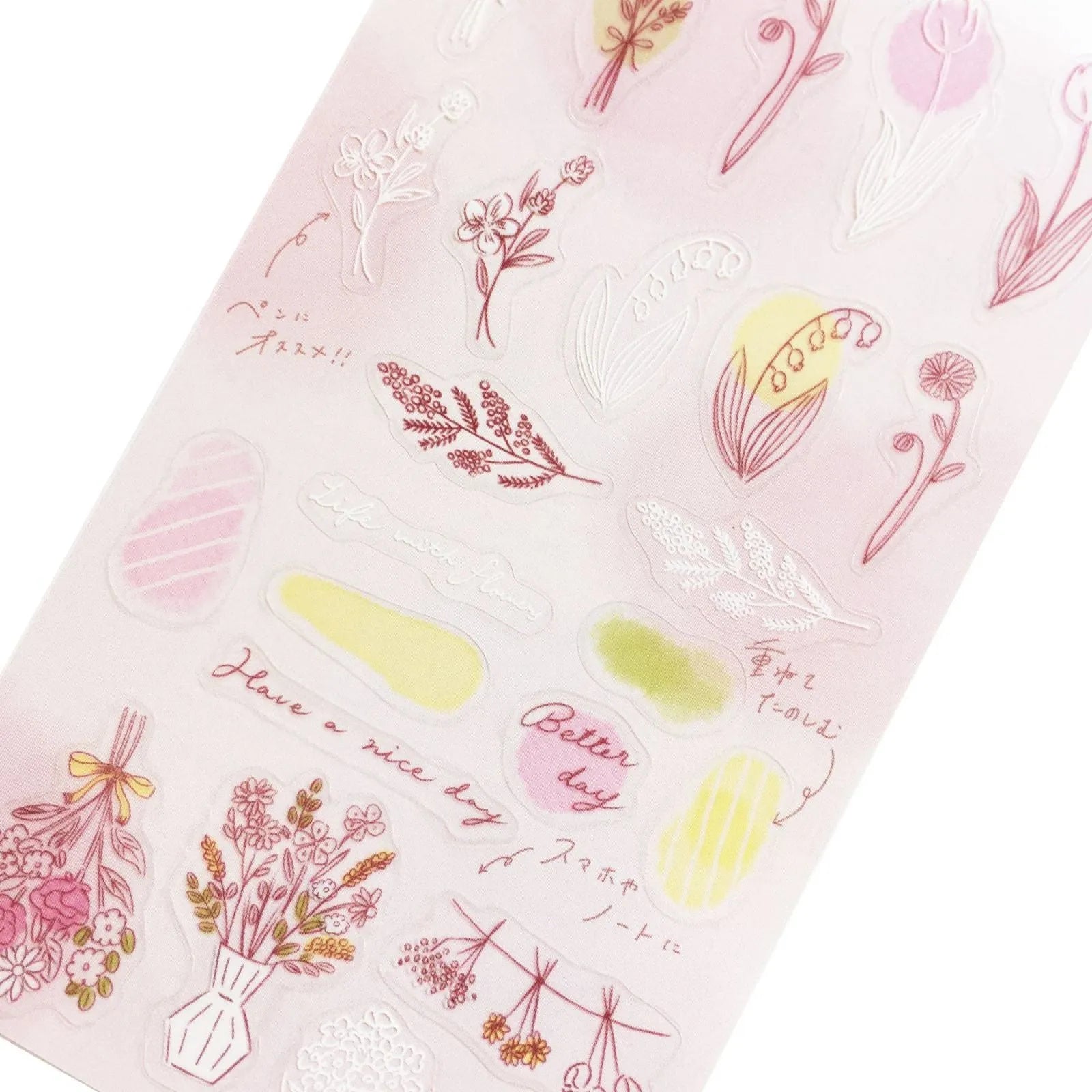 Collage Seal Clear Sticker - Pink Flower - Furukawa Shiko - Default Title by Techo Treats Stationery
