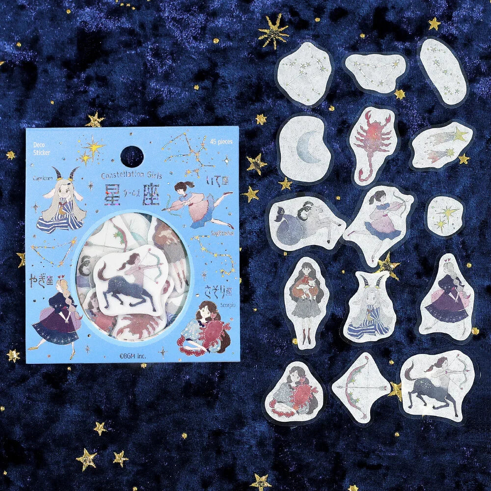 Constellation Girls Foil-stamped Flake Seal - Scorpio, Sagittarius & Capricorn - Techo Treats