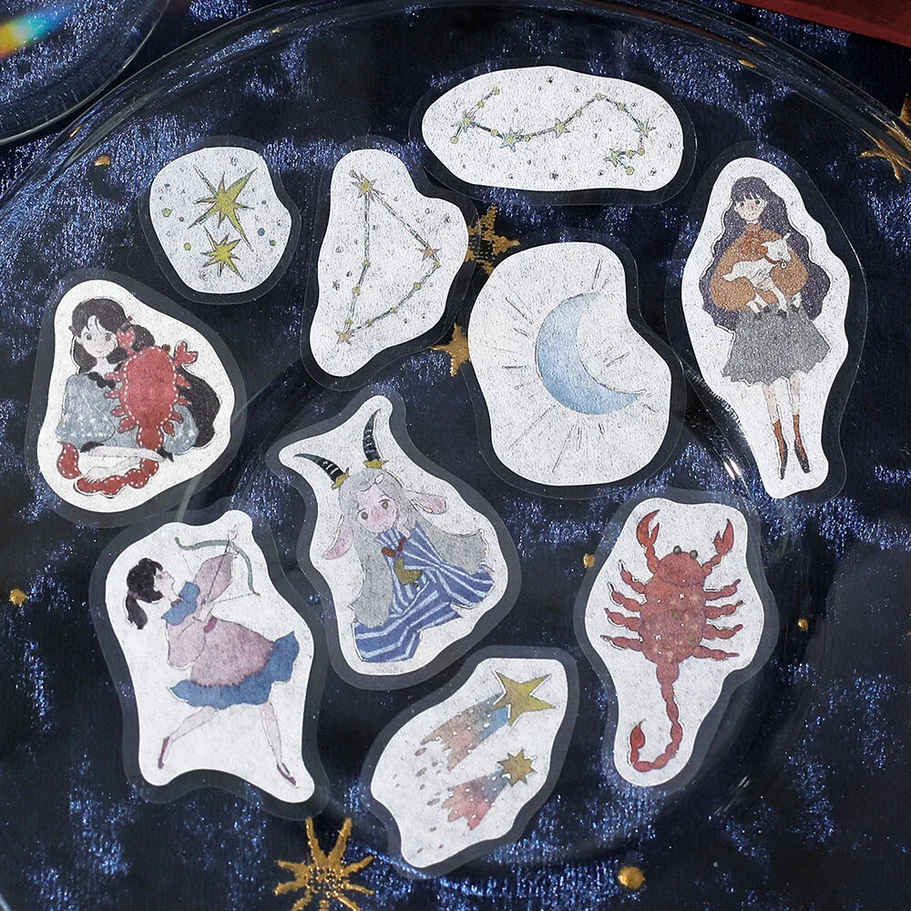 Constellation Girls Foil-stamped Flake Seal - Scorpio, Sagittarius & Capricorn - Techo Treats