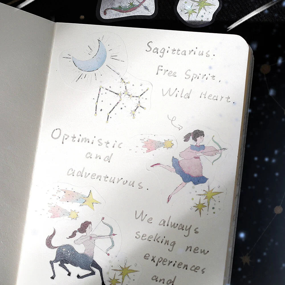 Constellation Girls Foil-stamped Flake Seal - Scorpio, Sagittarius & Capricorn - Techo Treats
