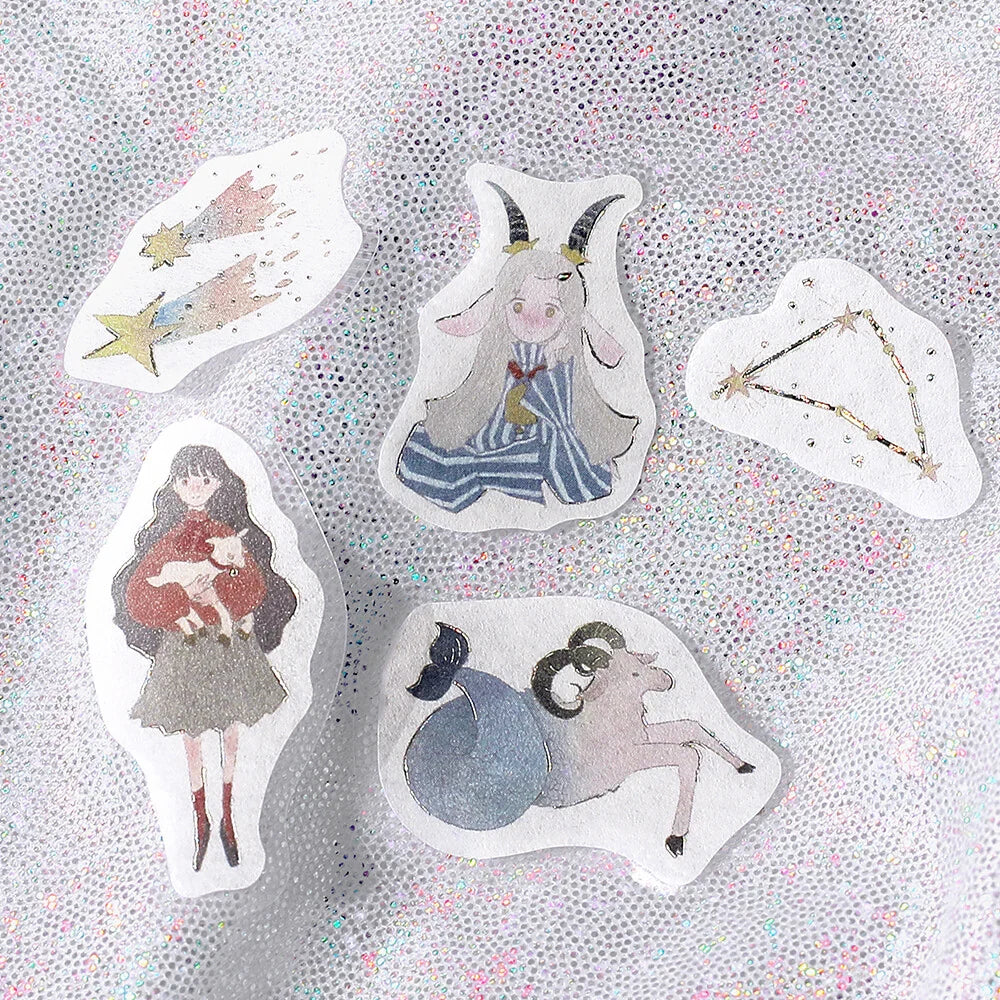 Constellation Girls Foil-stamped Flake Seal - Scorpio, Sagittarius & Capricorn - Techo Treats