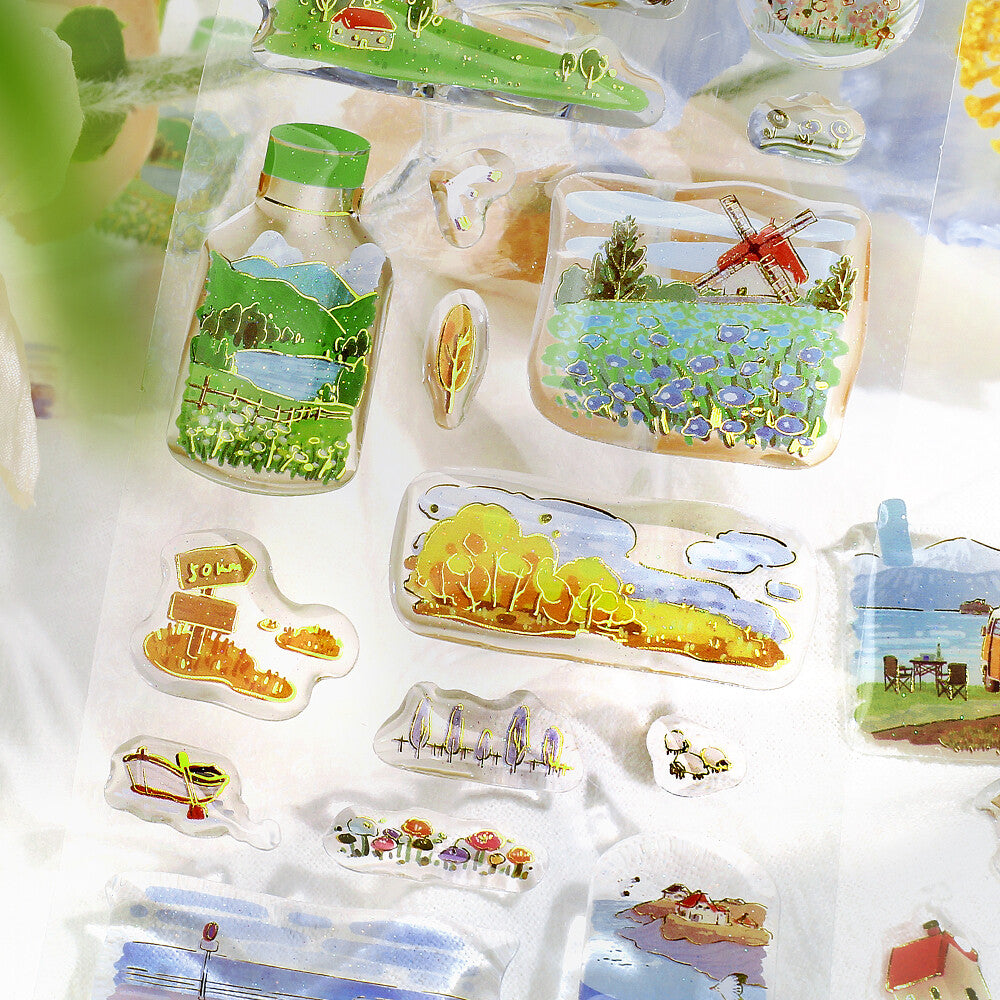 Crystal Seal Epoxy Sticker - Traveling Scenery - Techo Treats